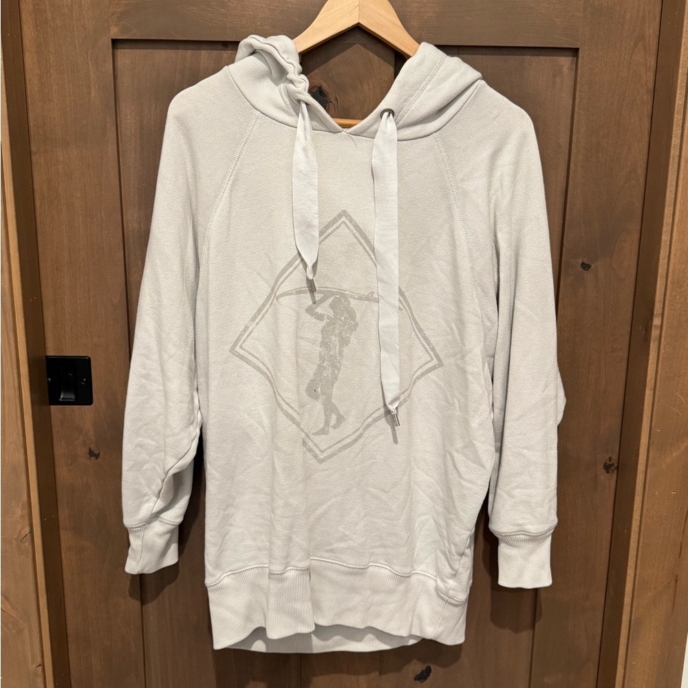 Gray Hooded Sweatshirt with Graphic